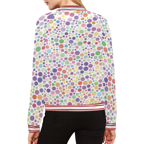 Colorful dot pattern All Over Print Bomber Jacket for Women (Model H21)
