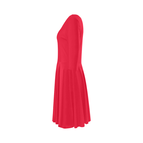 color Spanish red Elbow Sleeve Ice Skater Dress (D20)