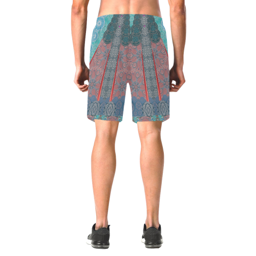 arabesques rouge Men's All Over Print Elastic Beach Shorts (Model L20)