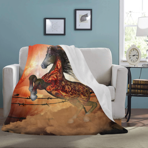 Awesome creepy horse with skulls Ultra-Soft Micro Fleece Blanket 60"x80"