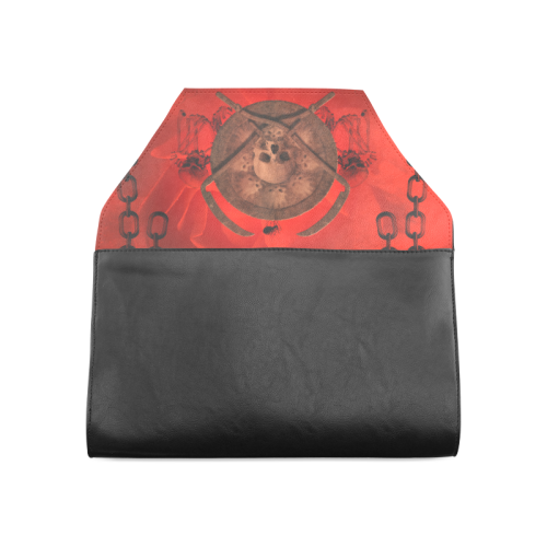 Skulls on red vintage background Clutch Bag (Model 1630)