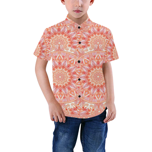 boho-mandala 5 Boys' All Over Print Short Sleeve Shirt (Model T59)