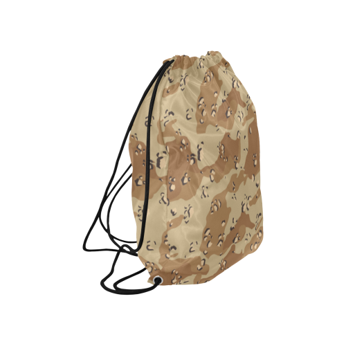 Vintage Desert Brown Camouflage Large Drawstring Bag Model 1604 (Twin Sides)  16.5"(W) * 19.3"(H)