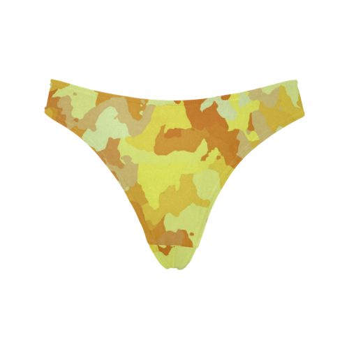 camouflage yellow Women's All Over Print Thongs (Model L30)