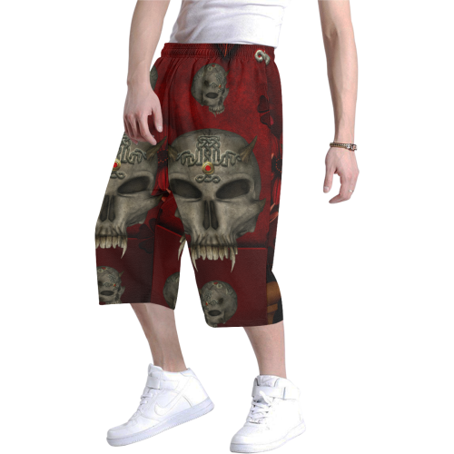 Skull with celtic knot Men's All Over Print Baggy Shorts (Model L37)