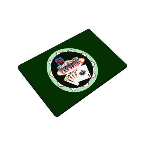 LasVegasIcons Poker Chip - Poker Hand on Green Doormat 24"x16"