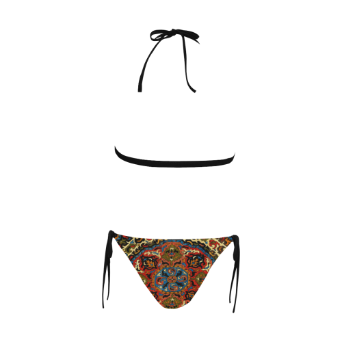 Azerbaijan Pattern 2 Buckle Front Halter Bikini Swimsuit (Model S08)
