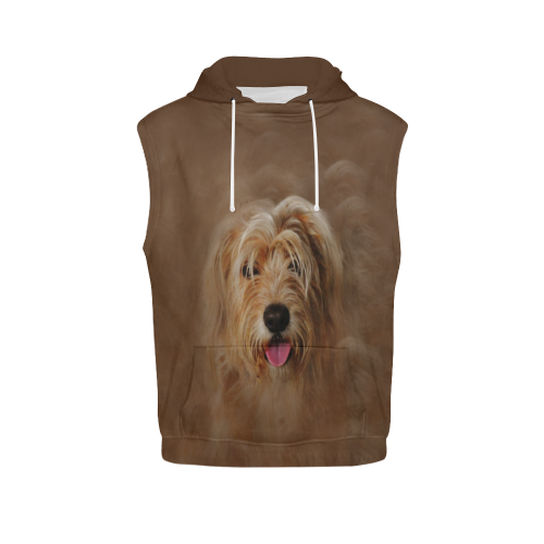 Goldendoodle III All Over Print Sleeveless Hoodie for Men (Model H15)