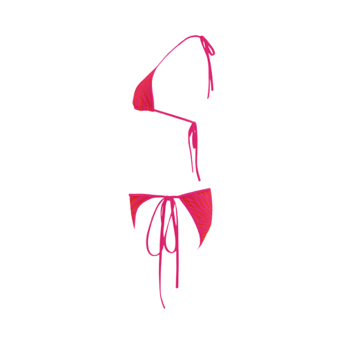 Golden rays on the pink flower Custom Bikini Swimsuit