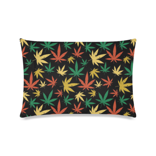 Cannabis Pattern Custom Zippered Pillow Case 16"x24"(Twin Sides)