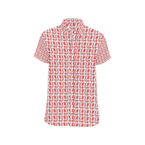 NUMBERS Collection Symbols (Pattern) Red/White Men's All Over Print Short Sleeve Shirt (Model T53)