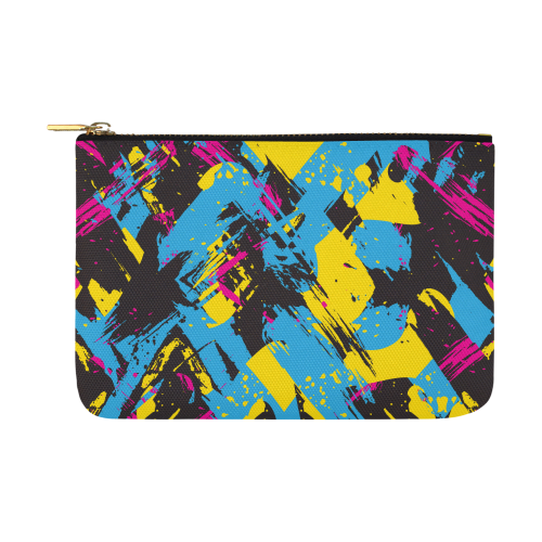 Colorful paint stokes on a black background Carry-All Pouch 12.5''x8.5''