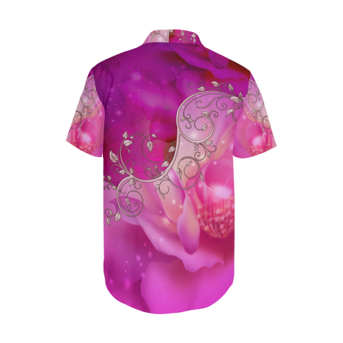 Wonderful floral design Men's Short Sleeve Shirt with Lapel Collar (Model T54)