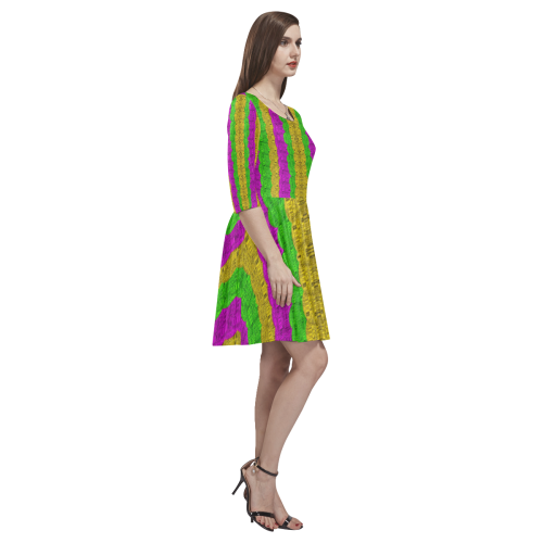 Hipster or hippie in  pattern style Tethys Half-Sleeve Skater Dress(Model D20)
