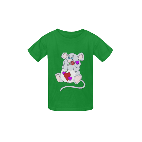 Valentine Mouse Green Kid's  Classic T-shirt (Model T22)