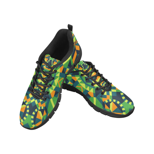 Modern Geometric Pattern Women's Breathable Running Shoes/Large (Model 055)
