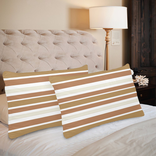 Gold Sienna Stripes Custom Pillow Case 20"x 30" (One Side) (Set of 2)