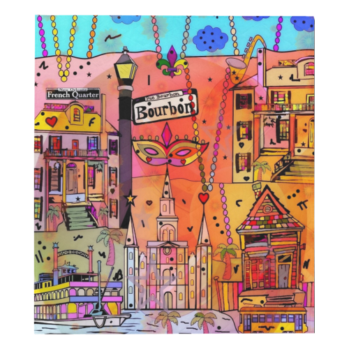 New Orleans by Nico Bielow Quilt 70"x80"
