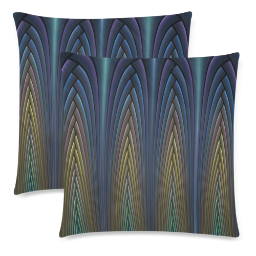 Art Deco Pattern Custom Zippered Pillow Cases 18"x 18" (Twin Sides) (Set of 2)