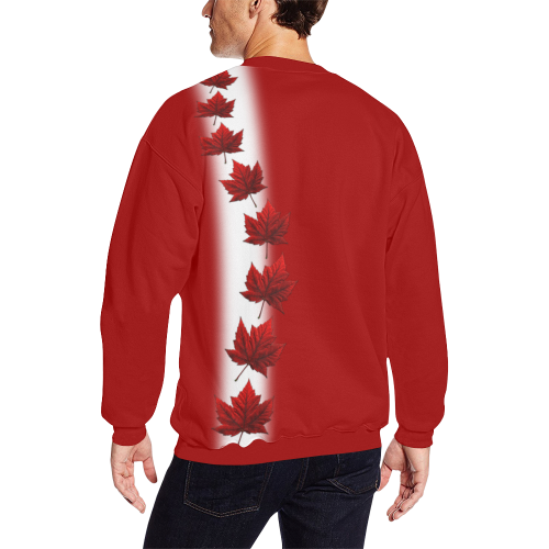 Canada Souvenir Sweatshirts Plus Size Men's Oversized Fleece Crew Sweatshirt/Large Size(Model H18)