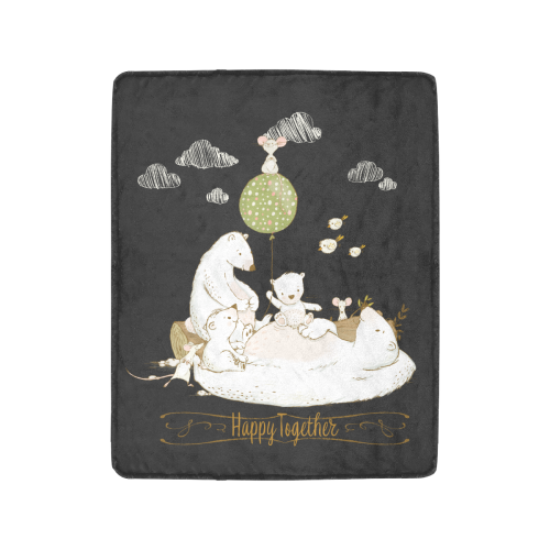 Happy Bear Family Ultra-Soft Micro Fleece Blanket 40"x50"