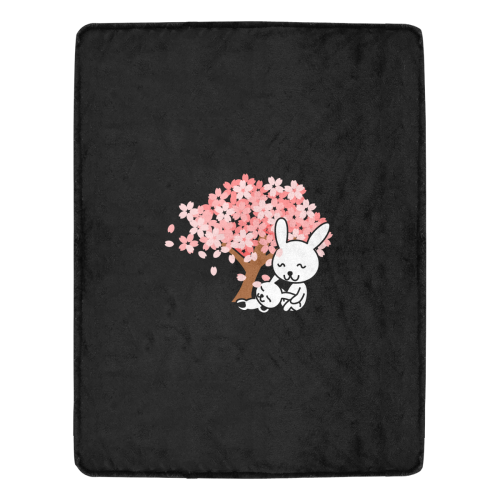 Rabbits (Black) Ultra-Soft Micro Fleece Blanket 54''x70''