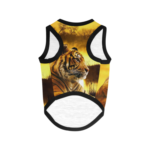 Tiger and Sunset All Over Print Pet Tank Top