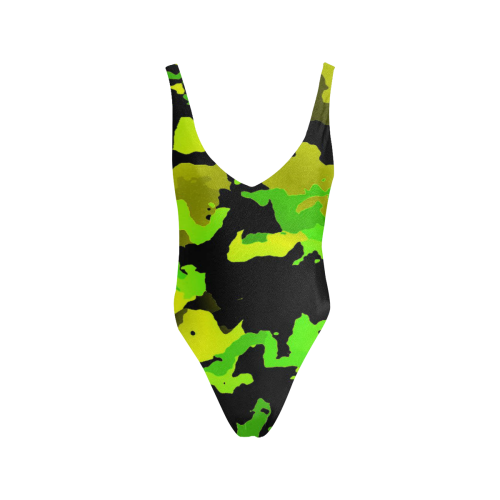 new modern camouflage E by JamColors Sexy Low Back One-Piece Swimsuit (Model S09)