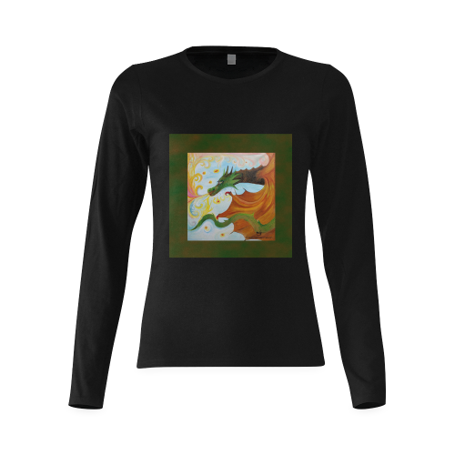 Fire Breathing Dragon Sunny Women's T-shirt (long-sleeve) (Model T07)