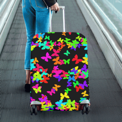 rainbow butterflys Luggage Cover/Large 26"-28"