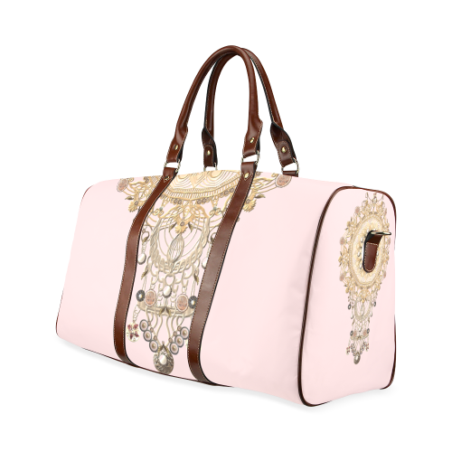 jewels-pink Waterproof Travel Bag/Small (Model 1639)