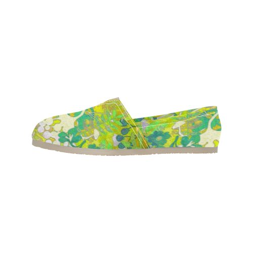 floral 1 abstract in green Women's Classic Canvas Slip-On (Model 1206)