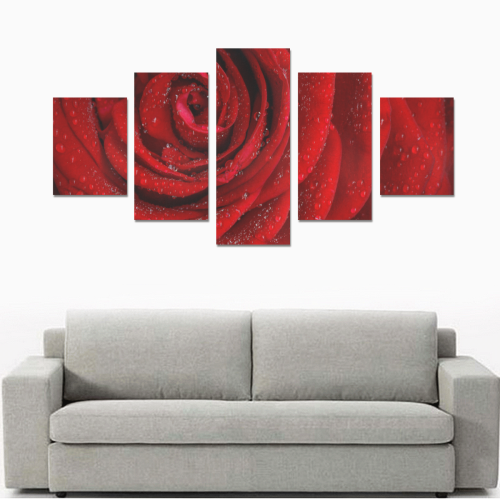 Red rosa Canvas Print Sets B (No Frame)