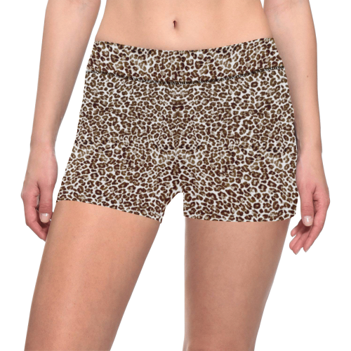 Snow Leopard Women's All Over Print Short Leggings (Model L28)