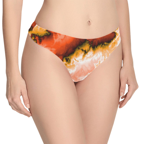Winter Fractal 6 by JamColors Women's All Over Print Thongs (Model L30)