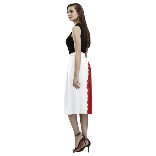 Canada Maple Leaf Skirt Red & White Aoede Crepe Skirt (Model D16)