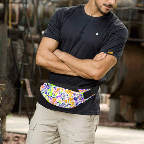 Floral Summer Greetings 1B  by JamColors Fanny Pack/Large (Model 1676)