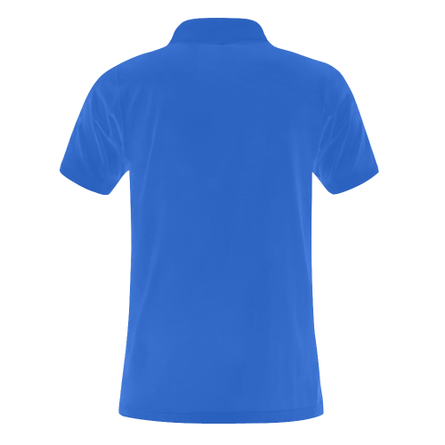 Parafanellya Blue & White Camp Polo Men's Polo Shirt (Model T24)