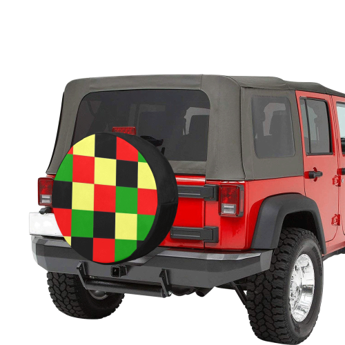 Afrocentric Checkered 30 Inch Spare Tire Cover