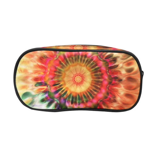 Magic Fractal Flower - Psychedelic Magenta Red Pencil Pouch/Large (Model 1680)