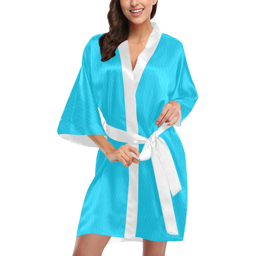 Diamond Chevron Turquoise Kimono Robe