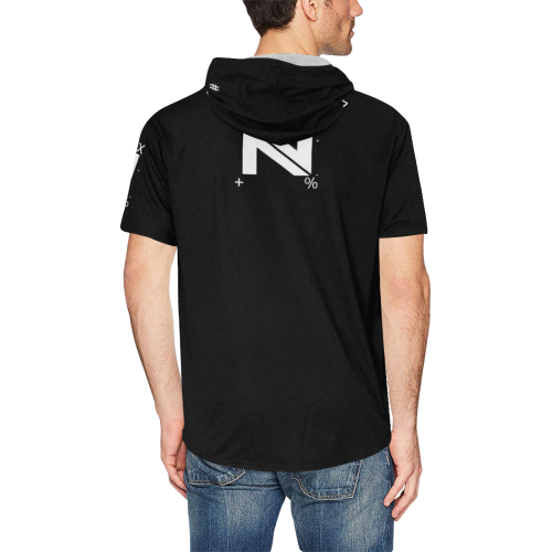 NUMBERS Collection N All Over Print Short Sleeve Hoodie for Men (Model H32)