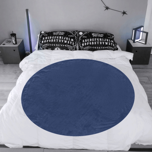 color Delft blue Circular Ultra-Soft Micro Fleece Blanket 47"
