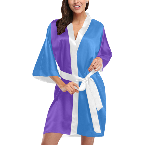 basic blue and purple Kimono Robe