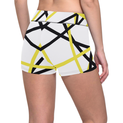 Black and yellow stripes Women's All Over Print Short Leggings (Model L28)