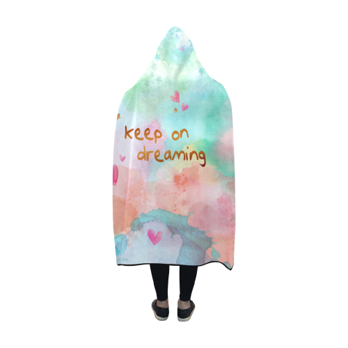 KEEP ON DREAMING - pastel Hooded Blanket 60''x50''