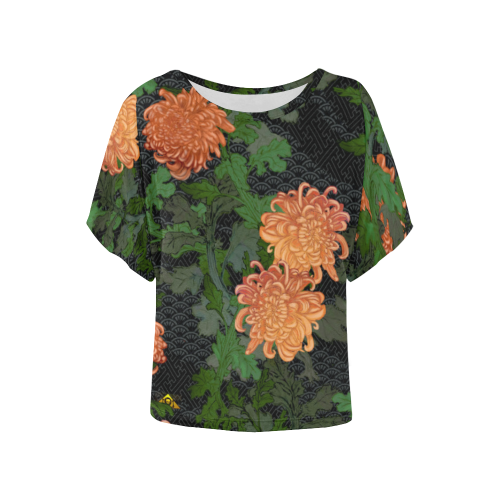 Chrysanthemum 2020 Women's Batwing-Sleeved Blouse T shirt (Model T44)