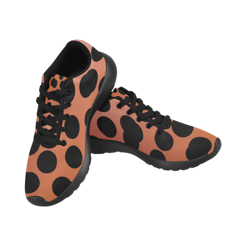 50 dots deluxe on gold. black on gold Women’s Running Shoes (Model 020)