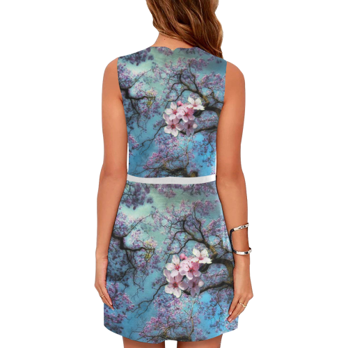 Cherry blossomL Eos Women's Sleeveless Dress (Model D01)