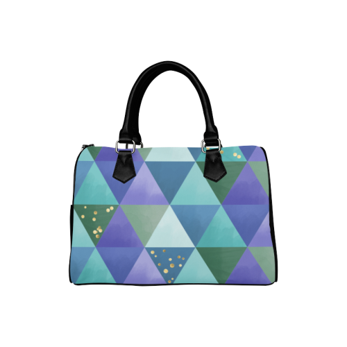 Triangle Pattern - Blue Violet Teal Green Boston Handbag (Model 1621)